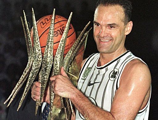 Brazilian basketball player Oscar Schmidt in Barueri, Brazil on March 15, 1998