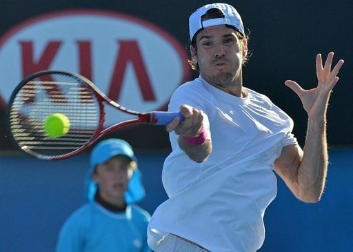 Germany&#039;s Tommy Haas is pictured on January 15, 2013 during an Australian Open match in Melbourne