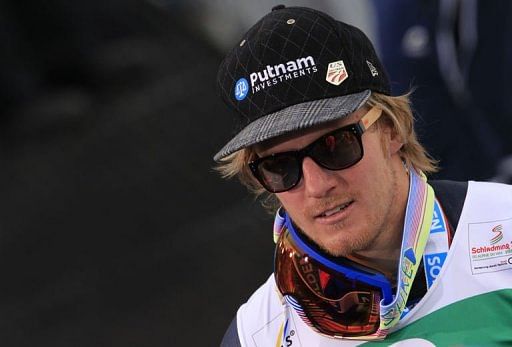 Ted Ligety after winning the men&#039;s giant slalom in Schladming, Austria on February 15, 2013