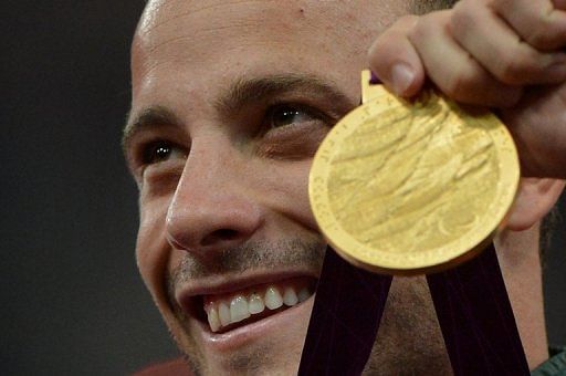South Africa&#039;s Oscar Pistorius wins the men&#039;s 400m final at the London 2012 Paralympic Games on September 8, 2012