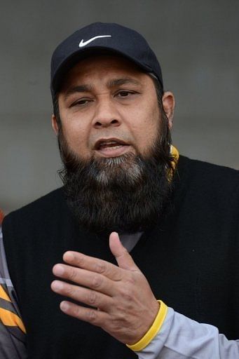 Former Pakistan cricket captain Inzamam-ul-Haq at a media briefing in Lahore on December 15, 2012