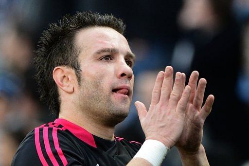 Mathieu Valbuena leaves the pitch at the Velodrome stadium in Marseille, on January 6, 2013