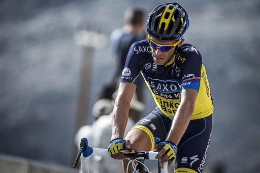 Alberto Contador rides during the fourth stage of the Tour of Oman, on February 14, 2013, in Jabal al Akhdhar