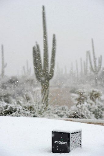 Snow halted the opening round of the World Golf Championships-Accenture Match Play Championship on February 20, 2013
