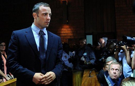Oscar Pistorius appears at court in Pretoria on February 22, 2013