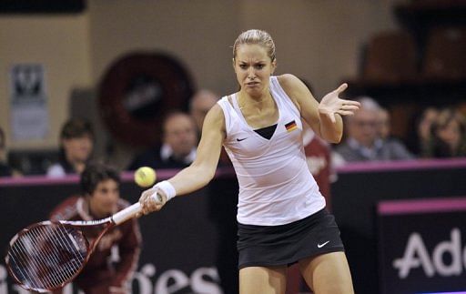 German Sabine Lisicki, pictured in action on February 9, 2013.