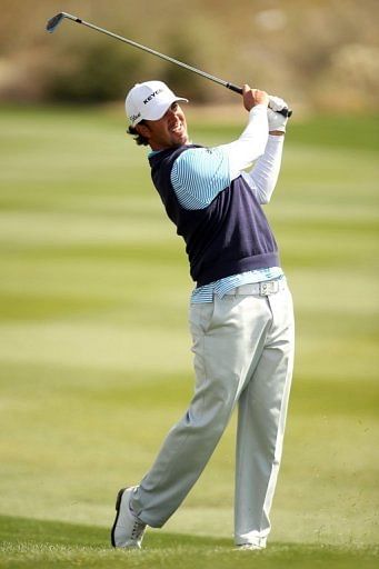 Scott Piercy hits a tee shot during the second round of the WGC World Match Play Championship on February 22, 2013