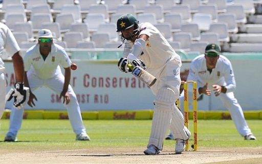 Pakistan&#039;s cricketer Azhar Ali, seen on February 17, defied the South African bowlers on Sunday