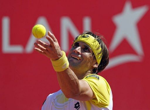 David Ferrer serves in Buenos Aires, on February 24, 2013