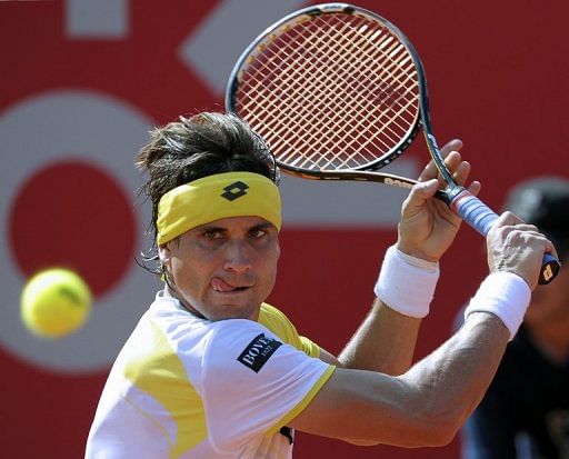 David Ferrer is pictured during a Buenos Aires ATP Open match on February 24, 2013