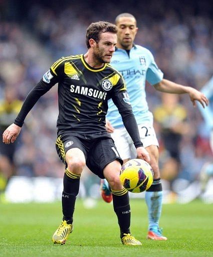 Chelsea&#039;s Juan Mata pictured during the match against Manchester City in Manchester on February 24, 2013