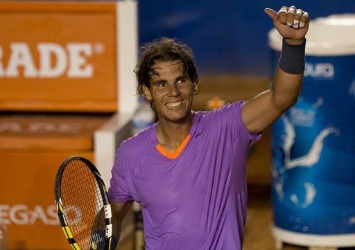 Rafael Nadal, pictured after defeating Diego Sebastian Schwartzman, in Acapulco, on February 26, 2013