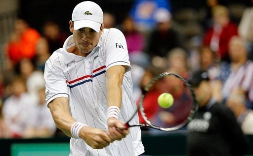 John Isner, pictured during a tennis match played in Jacksonville, Florida, on February 3, 2013