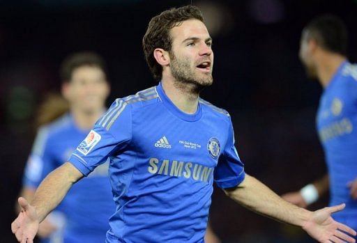 Chelsea&#039;s Juan Mata celebrates a goal during the Club World Cup semi-final in Yokohama, Japan on December 12, 2012