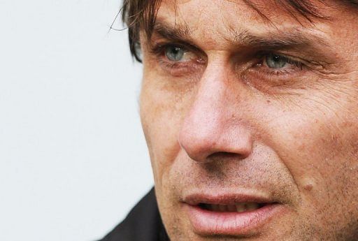 Juventus coach Antonio Conte looking on during a match at the Juventus Stadium in Turin on January 6, 2013