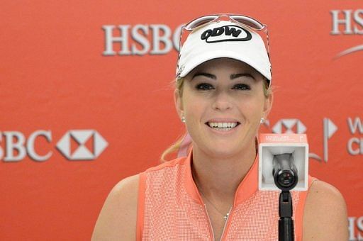 US golfer Paula Creamer attends a press conference ahead of the HSBC Women&acirc;s Champions in Singapore on February 26, 2013