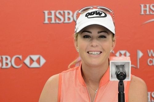 US golfer Paula Creamer attends a press conference ahead of the HSBC Womenâs Champions in Singapore on February 26, 2013