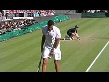 Video: Tsonga gets hit below the belt by Murray