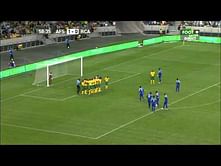 Video: No penalty but an indirect free-kick for a kick on throat