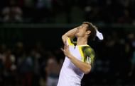 Andy Murray of Great Britain throws his wrist bands to the crowd after his three set victory against Richard Gasquet of France during their semi final match at the Sony Open at Crandon Park Tennis Center on March 29, 2013 in Key Biscayne, Florida. (Photo by Clive Brunskill/Getty Images)