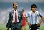 Carlos Bilardo and Diego Maradona of Argentina
