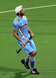 Hero Hockey World League 2013 Gurjinder Singh of India during warm up session at Delhi on 23rd Feb 2013