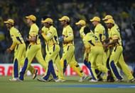 Chennai Super Kings walk onto the field