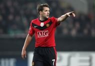 Manchester United's Michael Owen gesture
