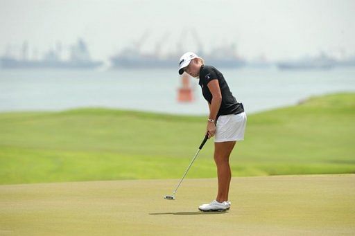 Stacy Lewis, pictured during round two of the HSBC Women&acirc;€™s Champions LPGA tournament in Singapore, on March 1, 2013