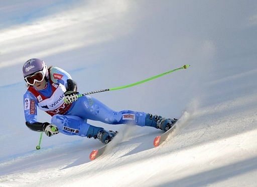 Slovenian Tina Maze breaks the record for the most World Cup points collected in a season, Germany on March 1, 2013