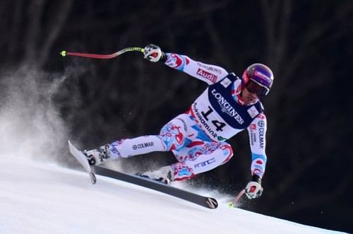 France's Adrien Theaux at the 2013 Ski World Championships in Schladming, Austria on February 11, 2013