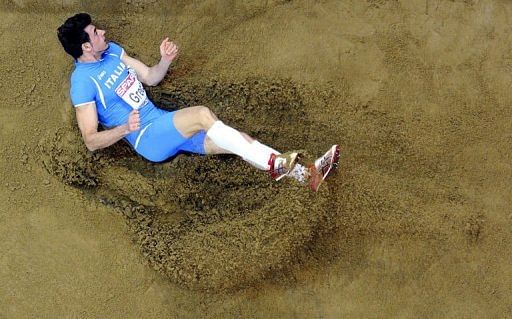 Italy&#039;s Daniele Greco competes in the men&#039;s triple jump final on March 2, 2013