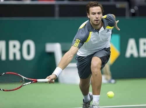 Latvian qualifier Ernests Gulbis, pictured in action on February 12, 2013