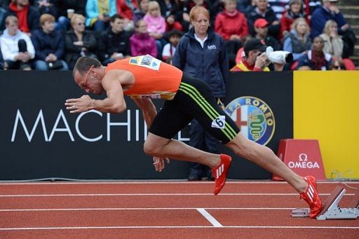 US athlete Jeremy Wariner runs in London on July 14, 2012