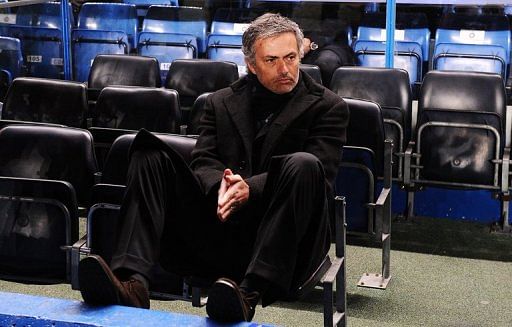 Inter Milan&#039;s Jose Mourinho is shown during a match against Chelsea at Stamford Bridge on March 16, 2010