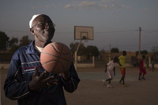 Basketball coach Oumar Tonko Cisse, 60, pictured in Gao, northern Mali, on February 26, 2013