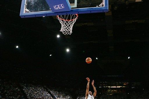 File illustration photo of a basketball player making a shot