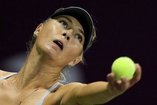 Maria Sharapova, seen in action during a match at WTA Qatar Open, in Doha, on February 16, 2013