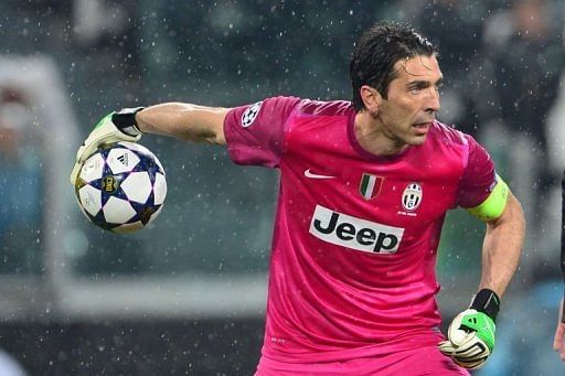 Juventus&#039; goalkeeper Gianluigi Buffon holds the ball on March 6, 2013 at the 
