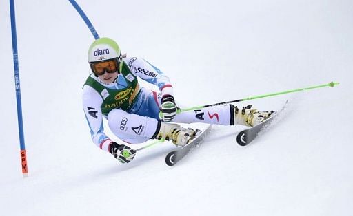 Austrian Anna Fenninger competes competes during the FIS World Cup Women&#039;s Giant Slalom in Ofterschwang, March 9, 2013