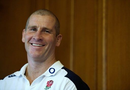 England&#039;s coach Stuart Lancaster, pictured at the team&#039;s training base in Bagshot, south-east England, on March 8, 2013
