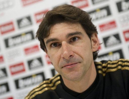 Real Madrid assistant boss Aitor Karanka is pictured at a press conference in Madrid on December 21, 2011