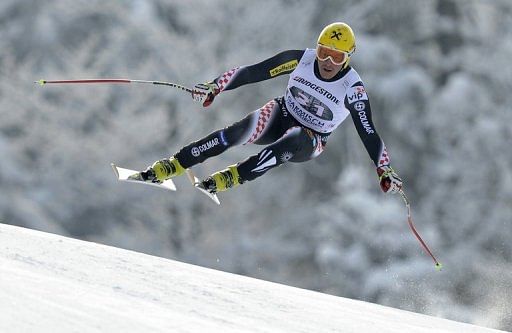 Croatian Ivica Kostelic during the FIS World Cup men&#039;s downhill in Garmisch-Partenkirchen, Germany, February 23, 2013