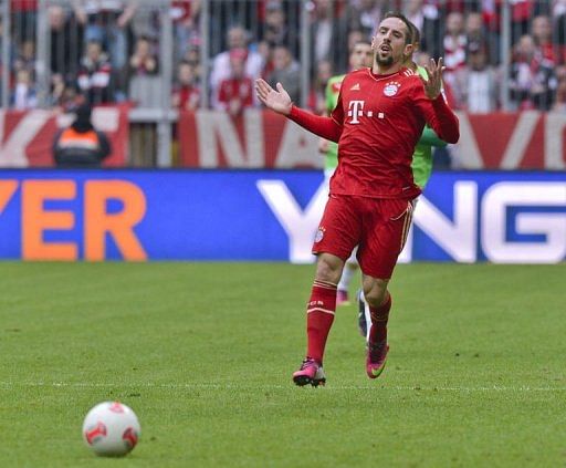 Franck Ribery in action in Munich on March 9, 2013