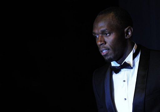Usain Bolt is pictured at the International Association of Athletics Federations gala in Barcelona on November 24, 2012