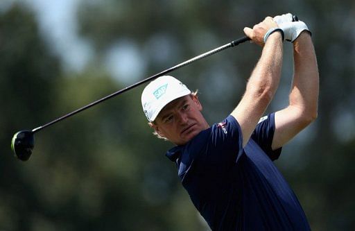 Ernie Els tees off on the third hole during the WGC - Cadillac Championship on March 9, 2013 in Doral, Florida
