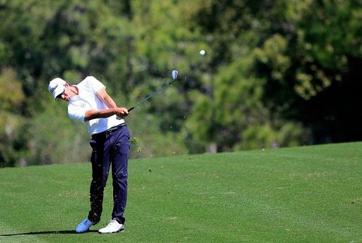 Adam Scott of Australia plays a shot on the 7th hole during the Tampa Bay Championship on March 15, 2013 in Florida