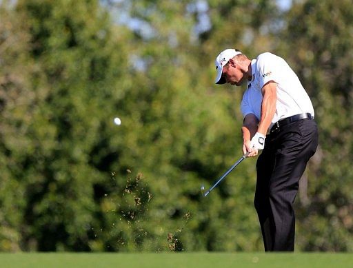 Shawn Stefani plays a shot on the 5th hole during the Tampa Bay Championship on March 15, 2013 in Palm Harbor, Florida