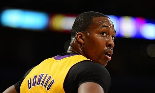 Dwight Howard of the LA Lakers, shown on February 28, 2013 in Los Angeles, California