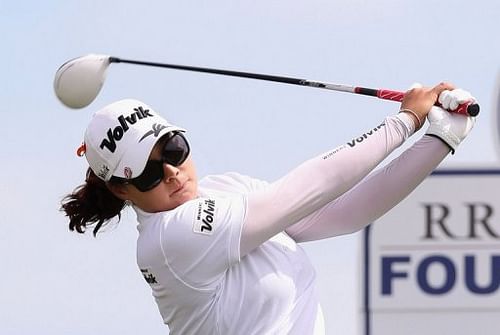 Jee Young Lee of S.Korea hits a tee shot during the 2nd round of the LPGA Founders Cup, in Phoenix, on March 15, 2013